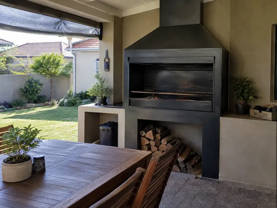 Custom built-in steel braai in Gauteng