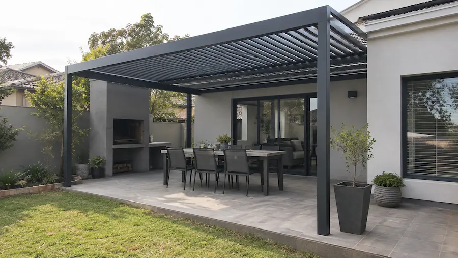 Modern steel pergola in Gauteng