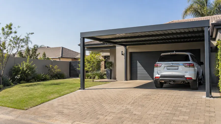 Modern steel carport in Gauteng